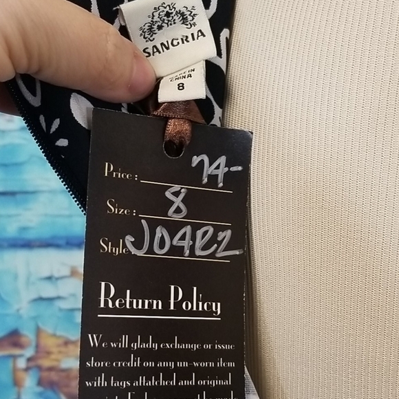 Sangria Black, Brown and white pattern dress NWT - Picture 6 of 8